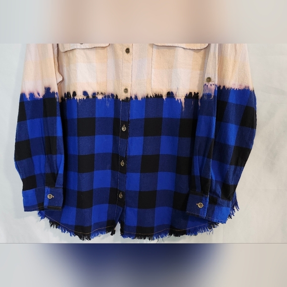 White Birch Womens Shacket Top Size M‎ Plaid Skater Grunge Punk Indie Sleeze - Picture 2 of 7